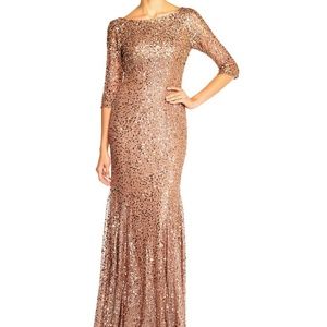 Adrianna Papell Rose Gold Sequin Dress